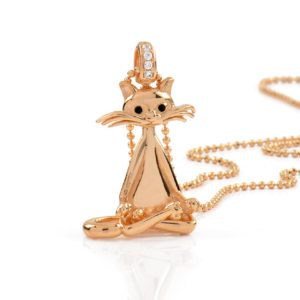 COLLANA GATTO – GATTA ZEN IN ARGENTO 925 BAGNATO IN ORO ROSA 18KT