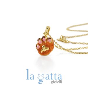 COLLANA GATTO – LA GATTA ZAMPA COLLANA SMALTATA