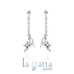 ORECCHINI GATTO – LA GATTA ELEGANTE ORECCHINI PENDENTI
